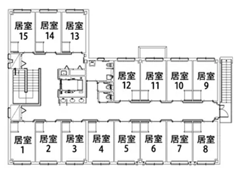 住宅型有料老人ホーム陽光の郷しおや2階間取り図